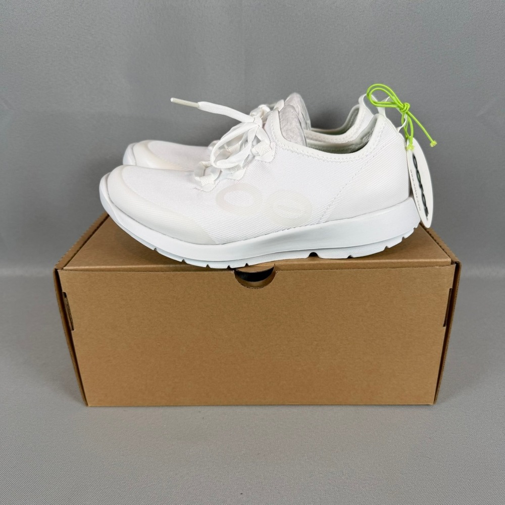 Oofos OOmg Sport LS Recovery Sneakers Womens 7 White Lace-Up Slip On Shoes NIB